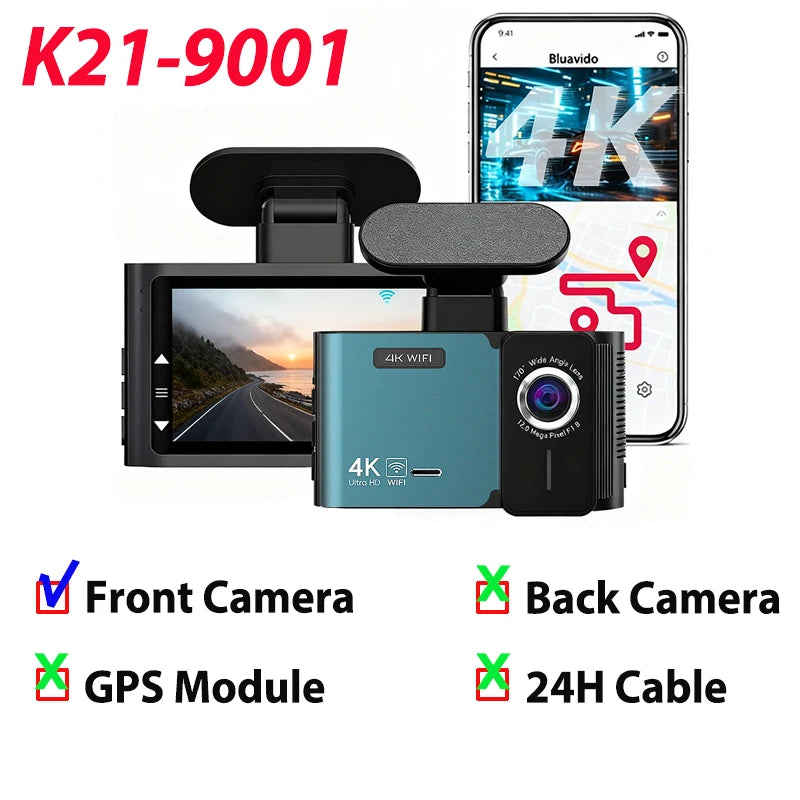 Dual 4K+2.5K Front Rear Dash Cam
