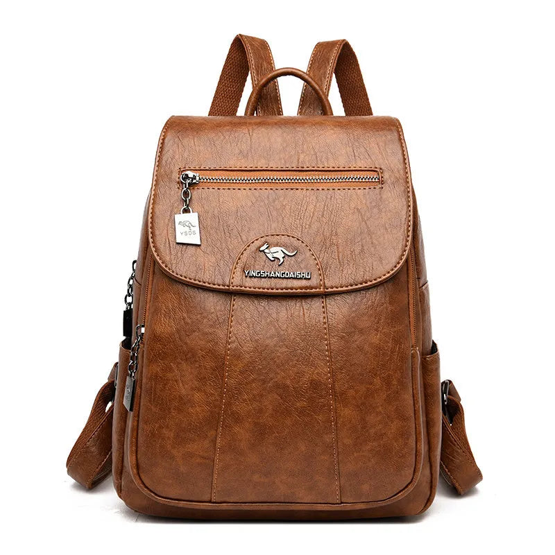 Travel Women Soft Leather Backpacks