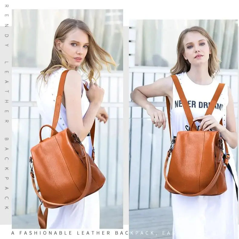 Soft Leather Stitching Shoulder Bag