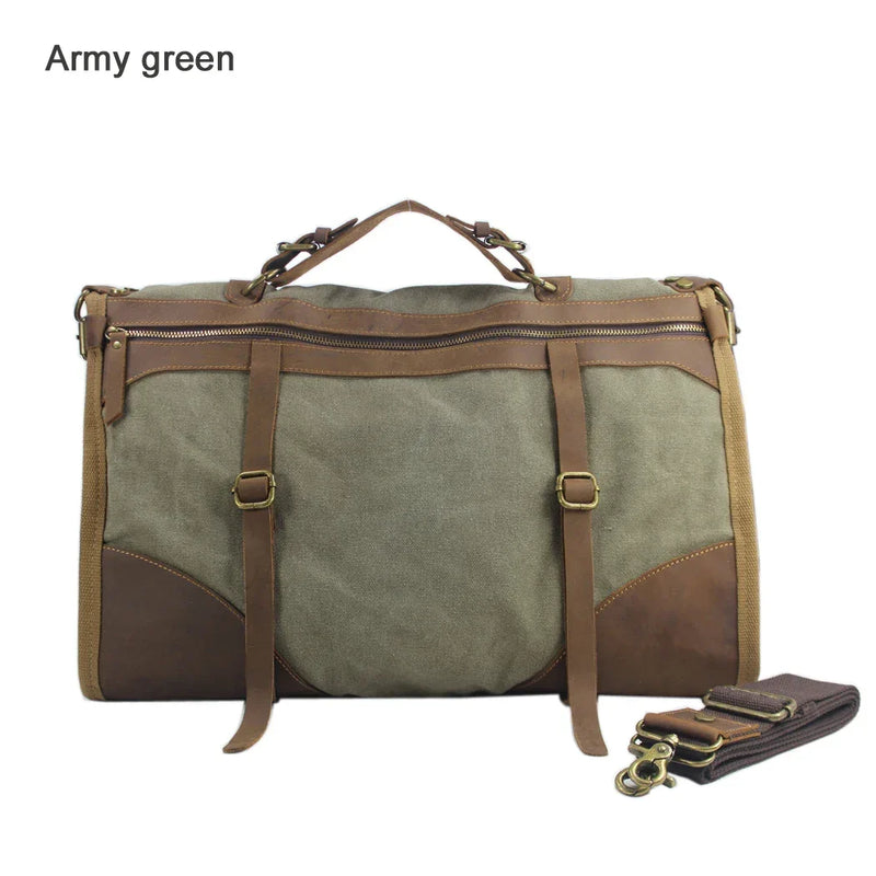 Men’s Vintage Canvas & Leather Travel Bag