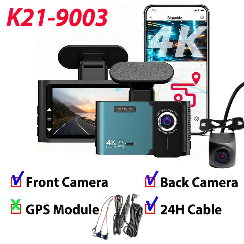 Dual 4K+2.5K Front Rear Dash Cam