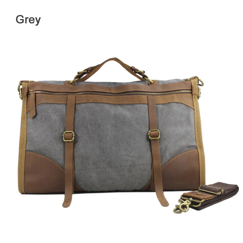 Men’s Vintage Canvas & Leather Travel Bag