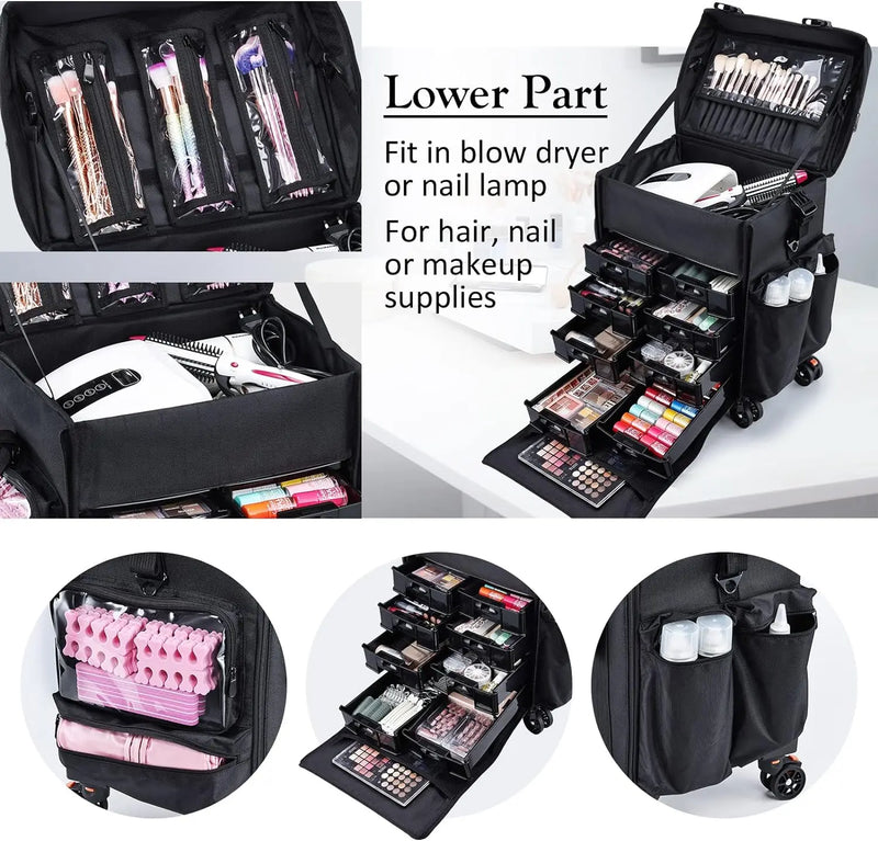 Professional 2in1 Travel Rolling Case