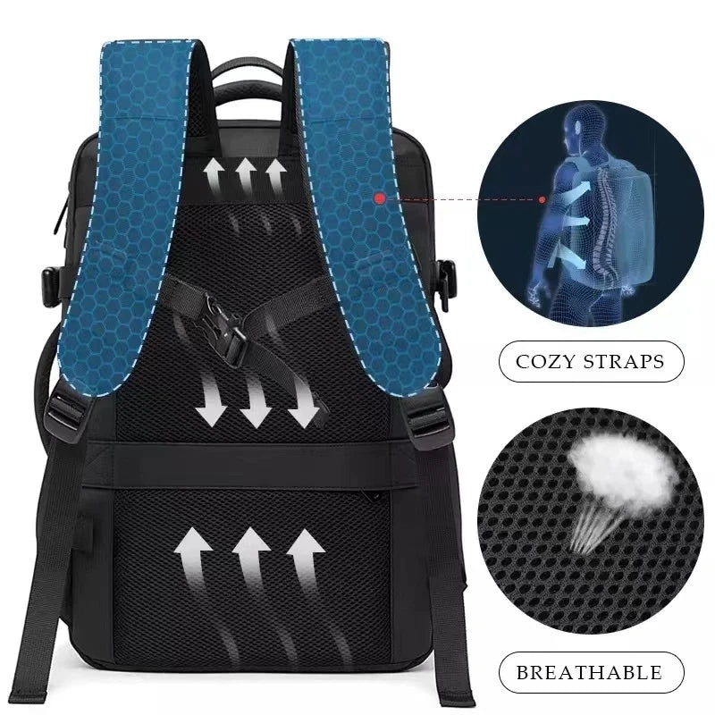 BExpandable USB Travel Backpack
