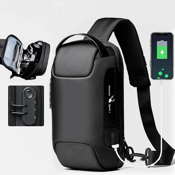 Men'S Usb Crossbody Bag