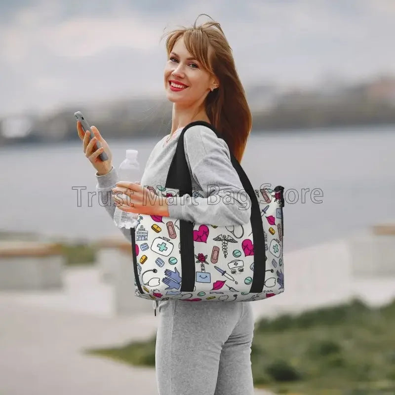 Nurse Medical Theme Waterproof Travel Bag
