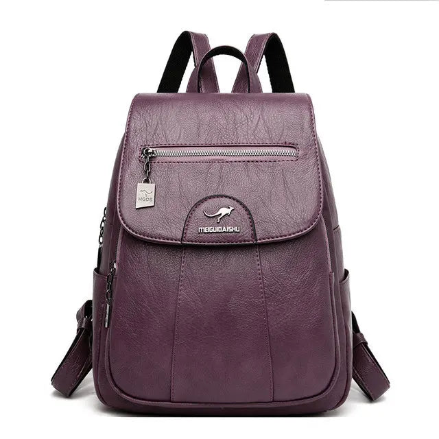 Travel Women Soft Leather Backpacks
