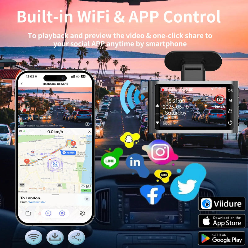 Dual 4K+2.5K Front Rear Dash Cam