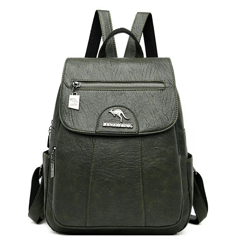 Travel Women Soft Leather Backpacks