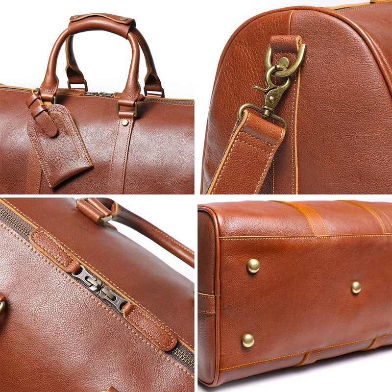 Vintage Leather Travel Tote – Stylish Bag