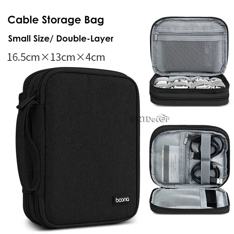 Double-Layer Electronics Organizer Bag