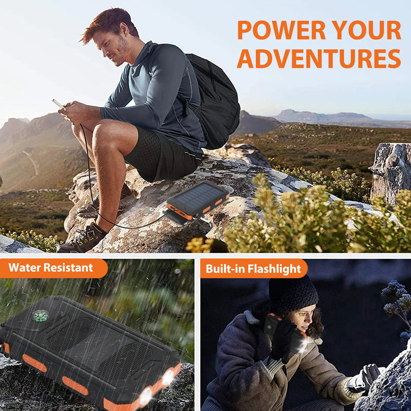 Waterproof 20000mAh Solar Power Bank