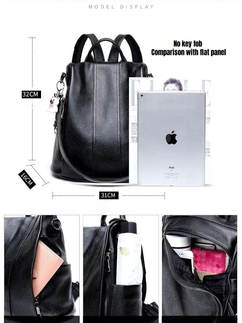 Soft Leather Stitching Shoulder Bag