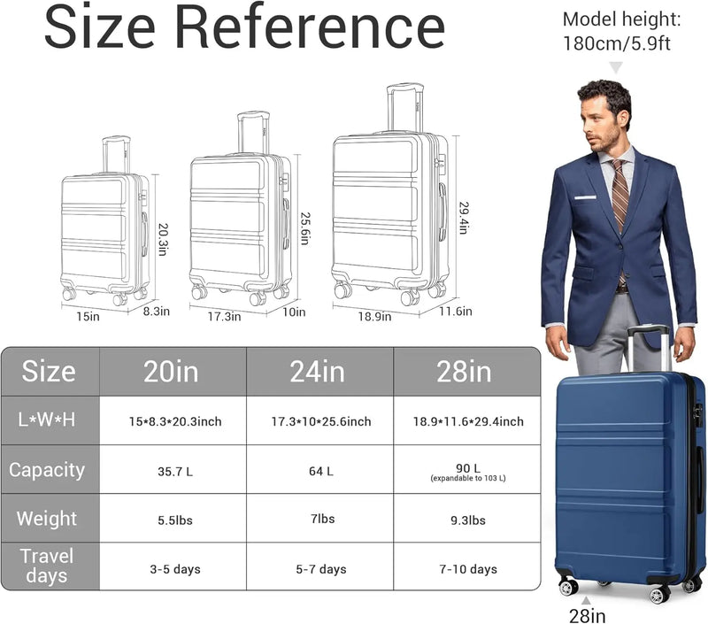 TSA Lock Travel Rolling Suitcases