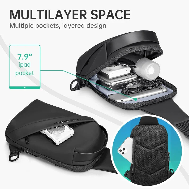 Biker Style Sling Chest Bag