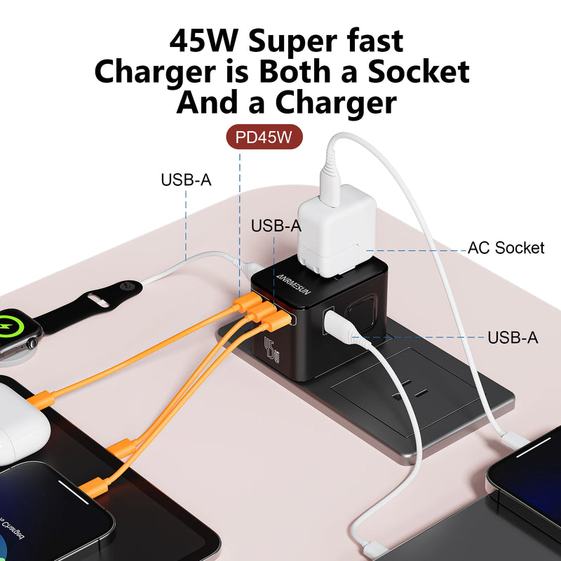 PD 45W Travel Plug Fast charging