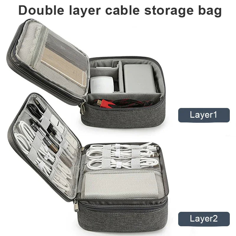 Travel Cable Organizer Bag – Compact & Durable