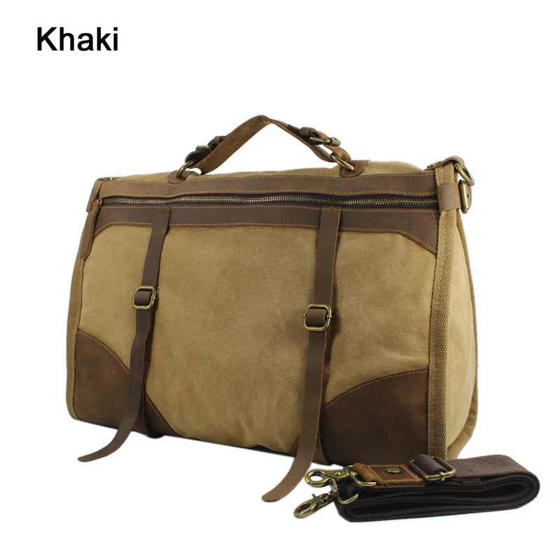 Men’s Vintage Canvas & Leather Travel Bag