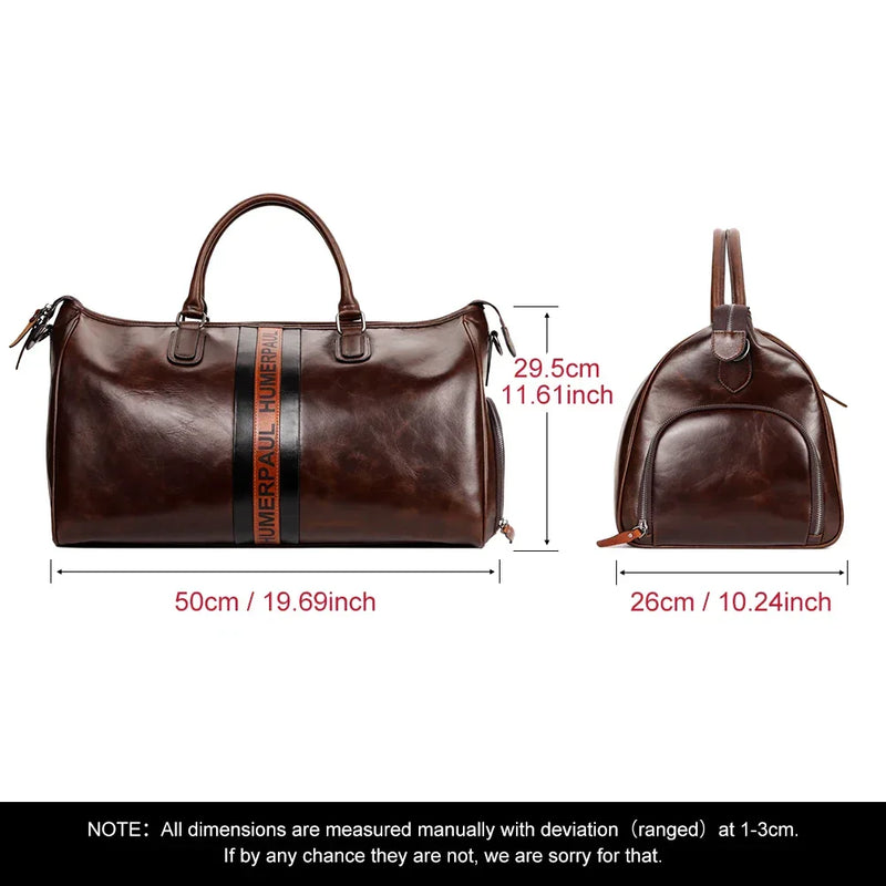 Men's Genuine Leather Vintage Travel Bag