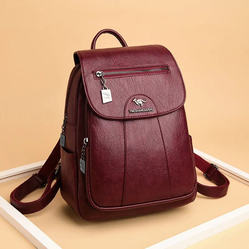Travel Women Soft Leather Backpacks