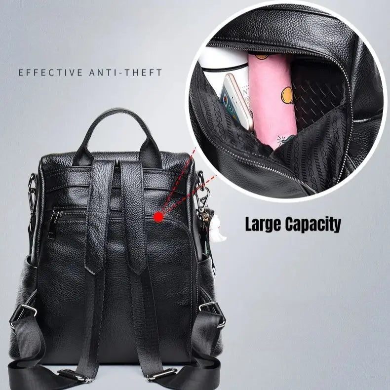 Soft Leather Stitching Shoulder Bag