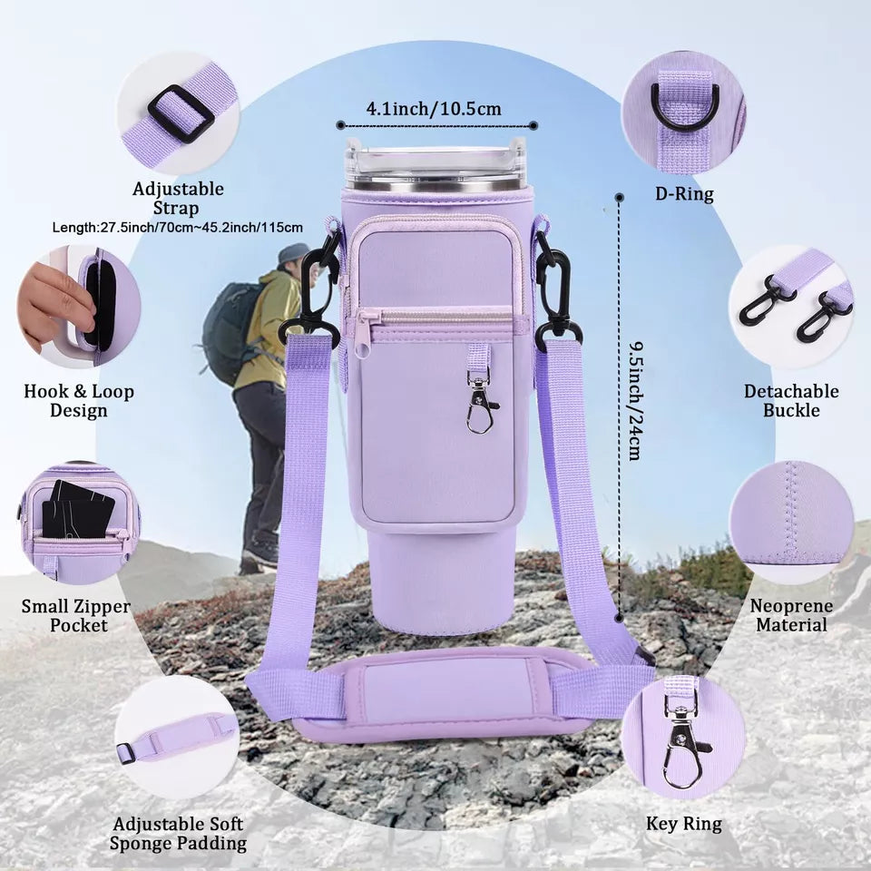Stanley Tumbler Carrier  - Adjustable Strap & Phone Pocket