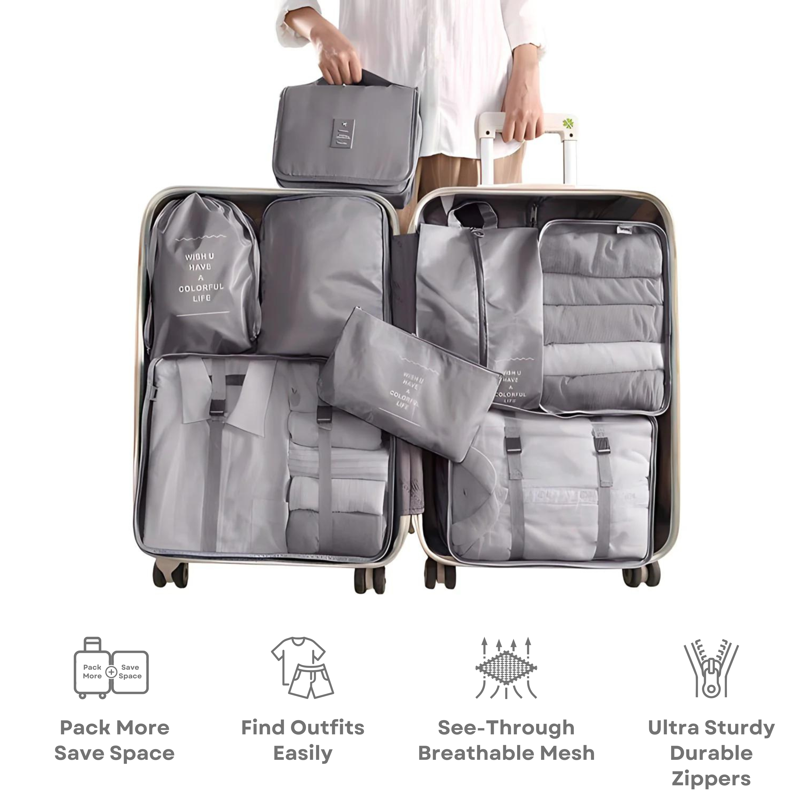 Organizer Travel Cubes Set | 8 Pack